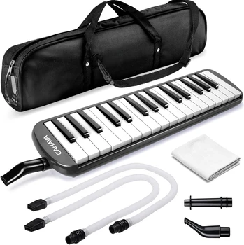 32 клавиши пиано мундщук с чанта за носене, музикален инструмент с двойни тръби, черен цвят, нов