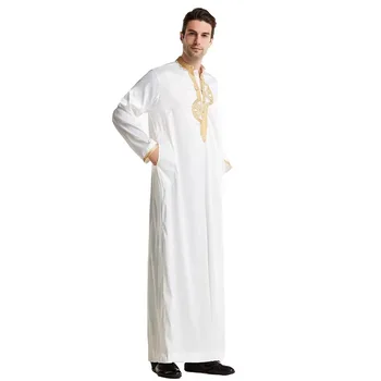 Мъжко арабско близкоизточно облекло Дубай Саудитска мъжка бродирана роба Арабски мюсюлмански комплекти