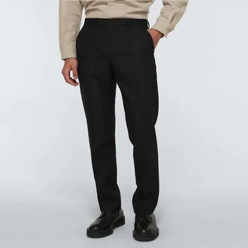 Мъжки черни панталони за свободното време корейски британски голяма мода удебелени нови многофункционални панталони за свободното време