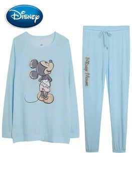 Disney Harajuku Мики Маус карикатура печат мода жени дълъг ръкав пуловер суитчър върховете панталони 1 комплекта