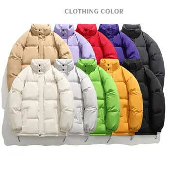 Нова мода мъжки якета за парки дебели зимни случайни хлабави извънгабаритни топли зимни младежи двойка жени/мъже палта плюс размер