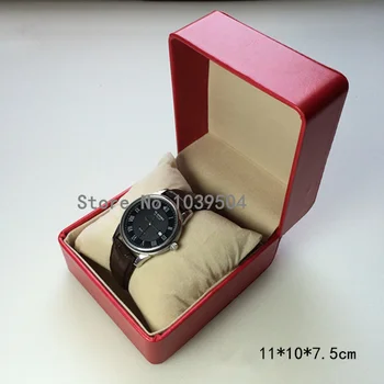  червена кожена кутия за часовници Луксозна марка за съхранение на часовници Витрини за часовници Нова кутия за подаръци за часовници и гривни може да персонализира LOGO W062