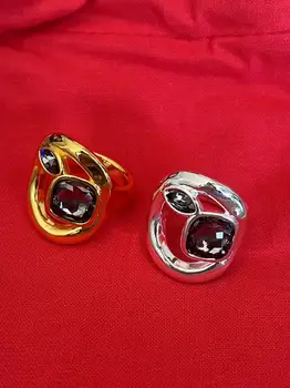 2023 Нов UNO DE 50 модерен сребърен чар, висококачествен изящен скъпоценен камък дамски пръстен бижута подарък