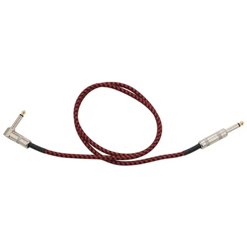 Китарен кабел аудио мъжки към мъжки кабел кабел плетене 6.35Mm прав щепсел за електрическа акустична китара бас