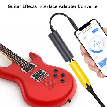 Guitar Interface Converter Guitar Effects Interface Adapter Converter Замяна на китара за iOS телефон / подложка за китара аксесоари