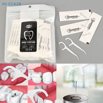 50/100Pcs Индивидуално опаковани конци за зъби Хотел Travel Семейна употреба Почистване на петна от зъби Зъбен конец за зъби Клечка за зъби за устна хигиена