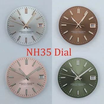 NH35 циферблат Часовников циферблат 28.5mm S циферблат зелен Светлинен циферблат Подходящ за NH35 NH36 аксесоари за часовници за движение