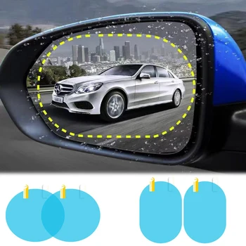 1Pair кола огледало за обратно виждане стикер кръг дъждоустойчив анти-мъгла водоустойчив нано филм стикери безопасност шофиране авто екстериор аксесоар