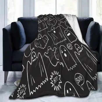 Хелоуин ужас одеяла кадифе всички сезони тиква призрак преносим лек тънък хвърлят одеяла за домашен офис килим парче