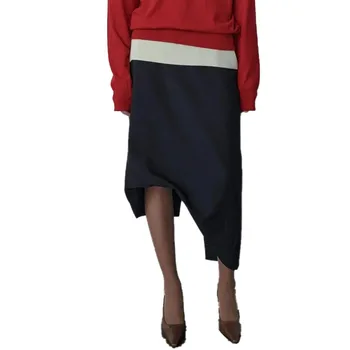VII 2023 Марка R Есенно дамско облекло проектирано неправилна висока талия и отслабване естетически женски поли Безплатна доставка Оферти