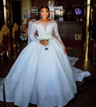 африканска принцеса топка рокля сватбена рокля по поръчка плюс размер дантела по поръчка апликирана булчинска рокля 2023