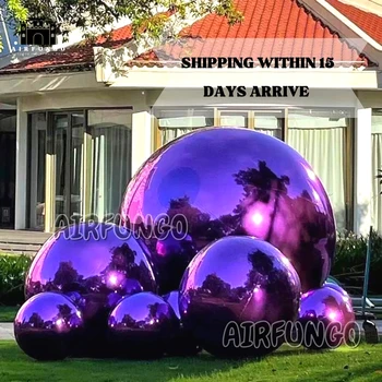 Популярна декорация Цветна PVC надуваема отразяваща топка / Коледна огледална сфера / Сфера Огледален балон за декорация на дома