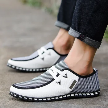 Мъжки ежедневни мокасини Летни ежедневни обувки 2024 Нови обувки за ходене Модни обувки с дантела за мъже Леки и удобни мъжки обувки