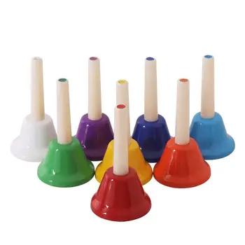 8 бр. Handbell Hand Bell 8-Note колоритен детски музикален играчка ударен инструмент
