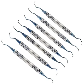 7Pcs Dental Scaler Subgingival Scaling Tool Set for Removal Dental Calculus Teeth Scaler Cleaning Periodontal Oral Care Tool