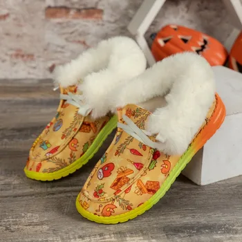 Дамски обувки в продажба 2023 ръкав дамски ботуши зимни кръгли пръсти плюшени руно за топлина смесени цветове къси барел плоски сняг ботуши