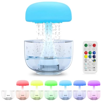 Cloud Rain Ароматерапия етерично масло дифузьор със 7 цвята LED светлина за домашен офис