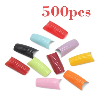 Kimcci 500pcs бонбони цвят френски фалшиви нокти съвети изкуствени фалшиви нокти изкуство акрилни инструменти за маникюр грим красив черен розов