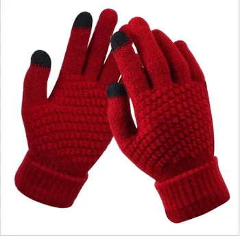 Мъже Зимни ръкавици за колоездене Спортни ръкавици за бягане на открито Ски руно Ръкавици Неплъзгащи се топли