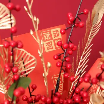 Подаръчна опаковъчна хартия Сватбен подарък Голяма червена крафт хартия подаръчна кутия Flower Bundle опаковъчна хартия Материал Новогодишно тържество Сватба