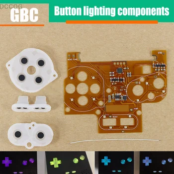  LED бутон светлина комплект за GameBoy цвят LED светлина панделка съвет GBC DIY бутон светлина W / гумена подложка