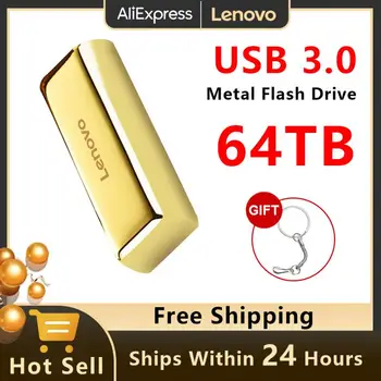 Lenovo 64TB USB 3.0 флаш устройство Bullion Pen Drive 16TB 8TB памет стик злато U диск 4TB водоустойчив мини писалка за Ps4 Ps5