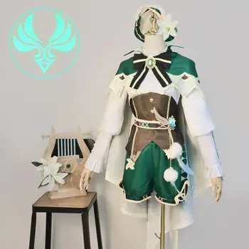 Genshin Impact Venti Barbatos Cosplay костюм униформа перука аниме китайски стил Хелоуин косплей костюми за жени игра Windy
