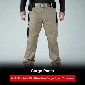 Multi-Pocket Мъжки ежедневни панталони Военни тактически товарни панталони Панталони за туризъм на открито Устойчиви на износване тренировъчни гащеризони Мъжки панталони