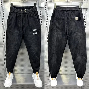 Harem черни дънки мода Harajuku хлабав улични панталони мъжки ежедневни панталони високо качество марка облекло