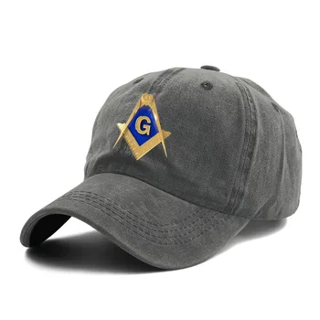 Черен фон Масонски масон Златен квадратен компас Бейзболни шапки Върхова шапка Шапка за слънце Шапки за мъже Жени