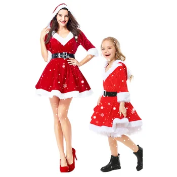 Коледа детски дрехи момиче рокля косплей червен Дядо Коледа едно парче TUTU рокля костюм детски фестивали парти рокли
