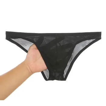Ice Silk Ultra-thin Transparent Men Sexy Underwear Briefs Men Seamless Breathable Panties Pouch Bikini Underwear Jockstrap