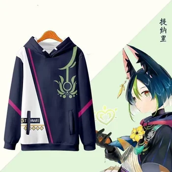 Аниме косплей Tighnari качулки Cosplay Genshin въздействие костюм цип яке палто мода пуловер върховете възрастни streetwear дрехи