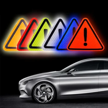 110mm Триъгълни отразяващи стикери Знаци за опасност Автомобилни стикери Автомобилни задни предупредителни знаци за безопасност на дълги разстояния Светлоотразителни стикери