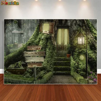Dreamy Natural Jungle Forest Wonderland Backdrop Fairy Tale Mushroom Baby Birthday Party Photography Background For Photo Studio