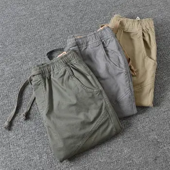 Стилен панталон Ежедневни тънки изрязани панталони Кльощави пролетни мъжки карго панталони за ежедневно носене