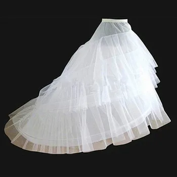 Сватба Petticoat съд влак кринолин приплъзване полата за A-линия рокля 3 слоя аксесоари