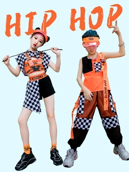 Нови деца хип-хоп джаз танц костюм костюм за момче и момиче