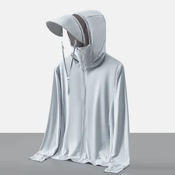 Мъжко лято UPF 50+ UV слънцезащита кожата връхни дрехи палта ултра-леки спортни облекла с качулка на открито жени Ветровка ежедневни якета
