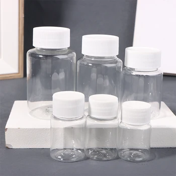 10Pcs 30/50ml за многократна употреба PET прозрачен пластмасов празен буркан бутилка пътуване козметичен контейнер пластмасови винт капак бутилки