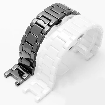 черно бяло вдлъбната керамична каишка 20 * 11 18 * 10 16 * 9mm Гривна за часовник за gucci - GC G-uess Pasha Аксесоари за часовници