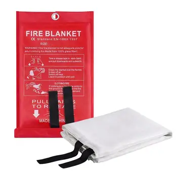 Пожарно одеяло за дома и кухнята Пожарни одеяла за задушаване на кухненско огнеупорно одеяло 1x1m Голямо пожарно одеяло за