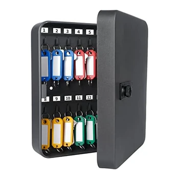 Железен шкаф за ключове с комбинирано заключване Монтирана на стената кутия за съхранение на ключове с регулируема комбинация Черна цифрова кутия за сигурност