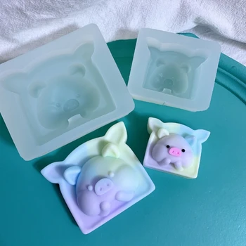 Сладък прасенце тост мухъл кукла къща миниатюри форми хранителни силиконови леене мухъл топлоустойчиви форми за DIY занаяти