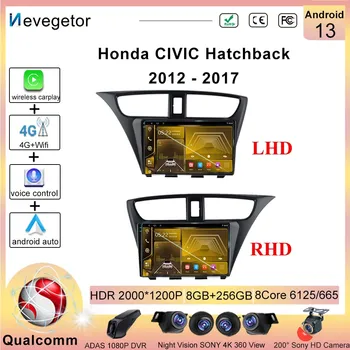 Qualcomm Snapdragon Android 13 радио GPS навигация за Honda CIVIC хечбек 2012 - 2017 кола DVD мултимедиен плейър стерео 2DIN