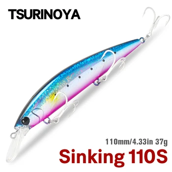 TSURINOYA 110mm 37g Max 80m Ultra Long Casting Sinking Minnow Bait Heavy Weight Sea Fishing Lure Pesca Изкуствени твърди примамки