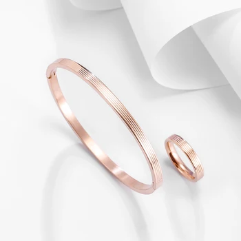 Нова неръждаема стомана кръгли гривни пръстен три цвята модерен чар гривни бижута за жени любов сватба марка подаръци