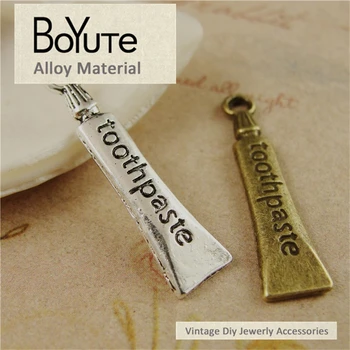 BoYuTe (100 броя / партида) 7 * 28MM античен бронз посребрени паста за зъби Сексапил Висулки за бижута аксесоари Материали