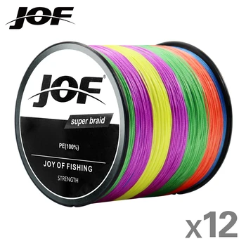 JOF X12 300M плетена риболовна линия 12 нишки многоцветна многофилна солена вода PE линия 33 42.7 55.1 65 90.3 103 149.9LB