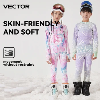 VECTOR Детски ултра мек зимен бърз сух базов комплект микрофибър руно термобельо дълго Johns комплект дрехи